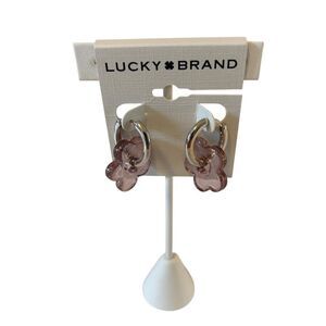 Lavender Daisy Charm Hoops. So pretty!